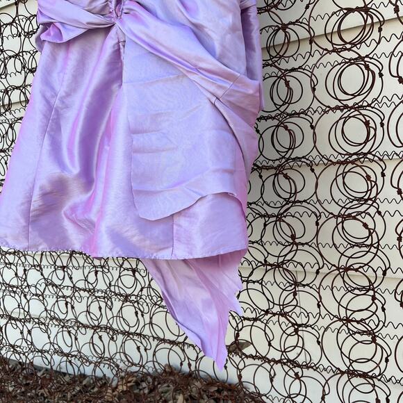 Y2K Alfred Angelo purple ruched sequin short strapless prom dress - Picture 10 of 10